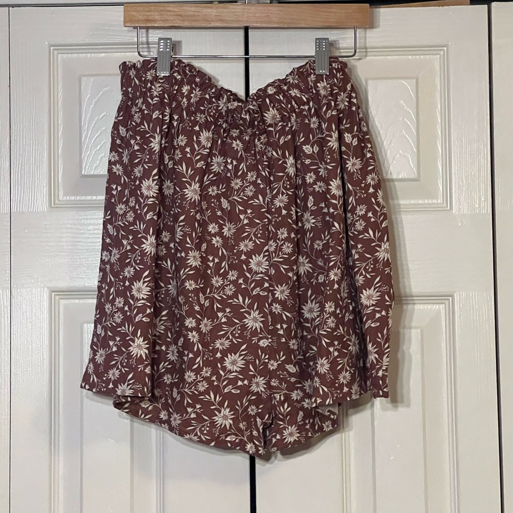 Rylee + Cru flowy shorts in floral sienna print, size XL